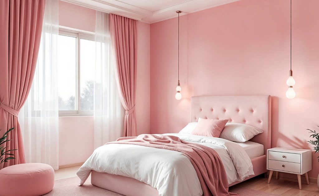 Pink cosy bedroom